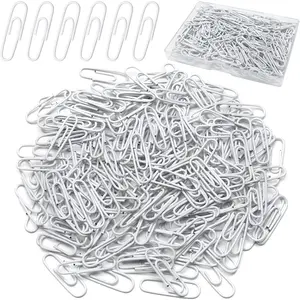 Paper Clips, 200pcs Medium Size (1.3 inch) Colored Paper Clip,Durable and Rustproof Coated Paper Clips, Great for Office, School and Personal Use (White)