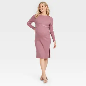 Long Sleeve Mini Maternity Wrap Sweater Dress - Isabel Maternity by Ingrid & Isabel