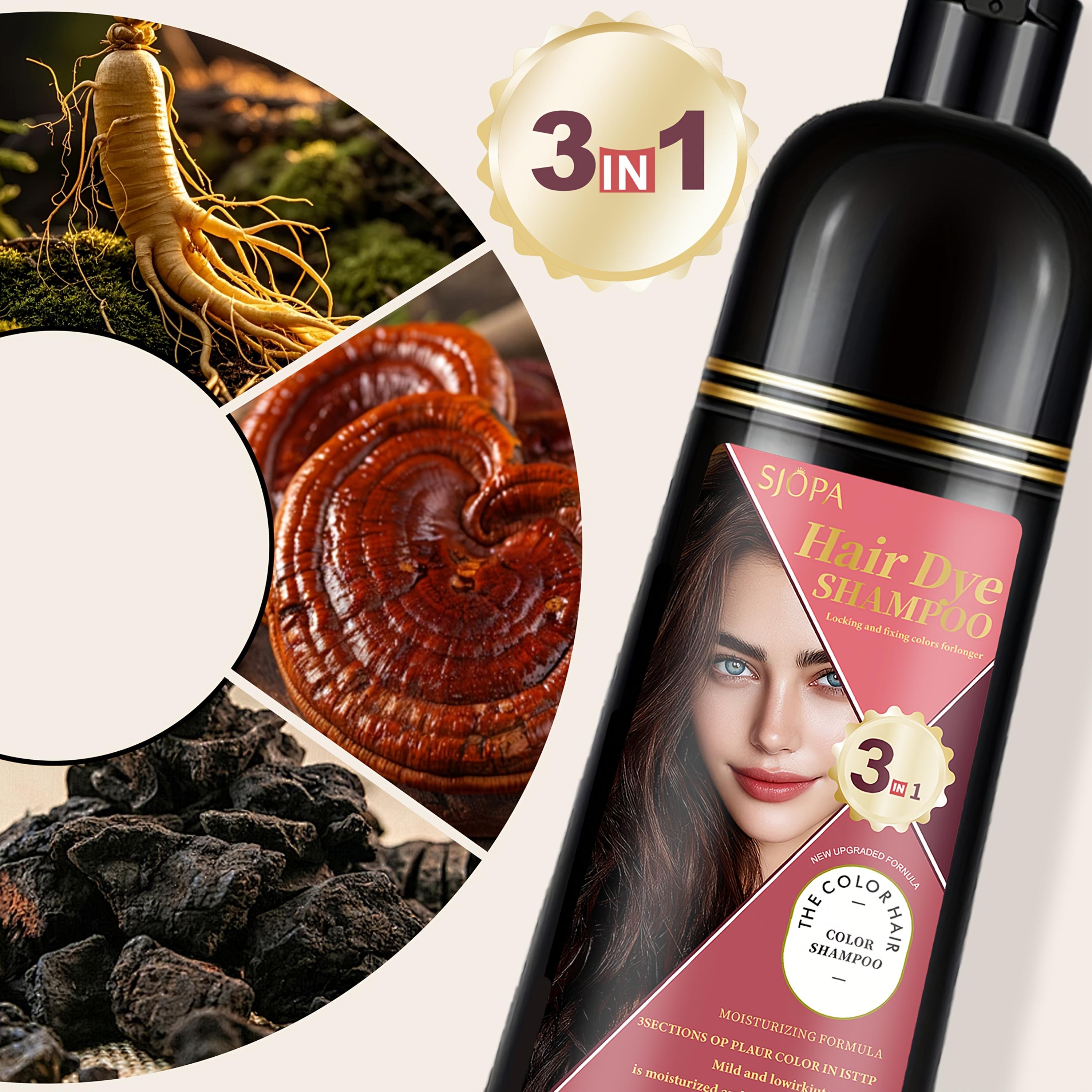 SJOPA 5-in-1 Hair Dye Shampoo - Can cover white hair, moisturizing hair care shampoo formula, suitable for normal hair, convenient for home use, 200ML+ 30ML