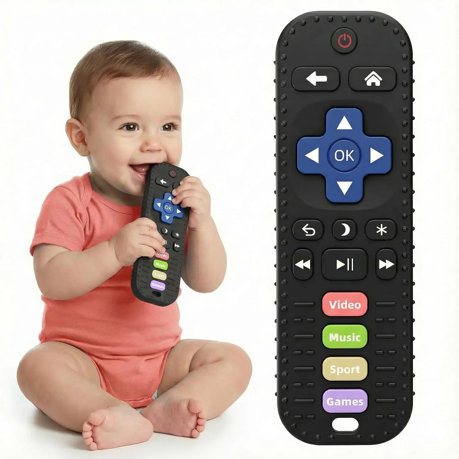 Baby Teething Toys Control Silicone Teether, BPA-Free Sensory Chew Toy for Teething Relief, Baby Toy for Infants 3-6 and 6-12 Months Boys & Girls