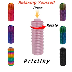 [2PCS]Pricliky Prickly Spinny Click-Mechanical Button - Clicky Spinner for Anxiety & Pain Stimulation - Fantasy-Inspired Fidget Tool with Sharp Spikes & Rotating Section - Portable & Customizable - Perfect for Focus & Stress Relief