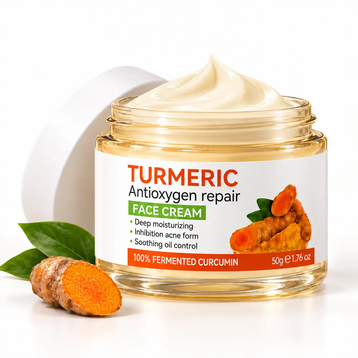 Turmeric & Glycerin Face Cream - Daily Hydrating Skincare to Boost Moisture for Soft, Smooth-Looking Skin - Lightweight Facial Moisturizer for Women and Men, Hydrate
