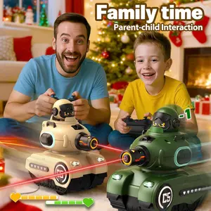 2 Piece Remote Control Battle Tanks for Kids Ages 6-10, Simulated Shooting Effect, Home Play, Birthday Party Gift, Requires Aa Batteries
