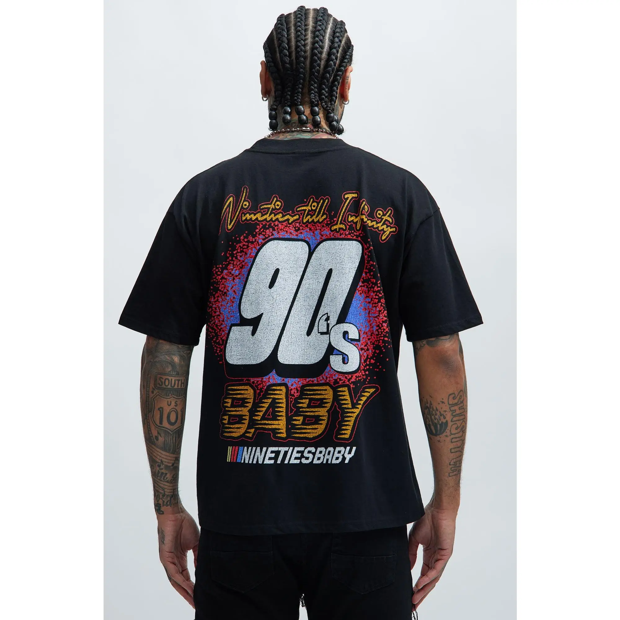 90's Till Infinity Boxy Short Sleeve Tee - Black