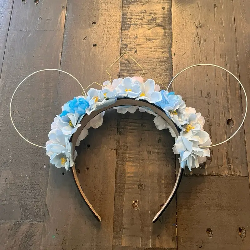 Aurora Inspired Mickey Ears - Handmade Lightweight Design with Floral Accents