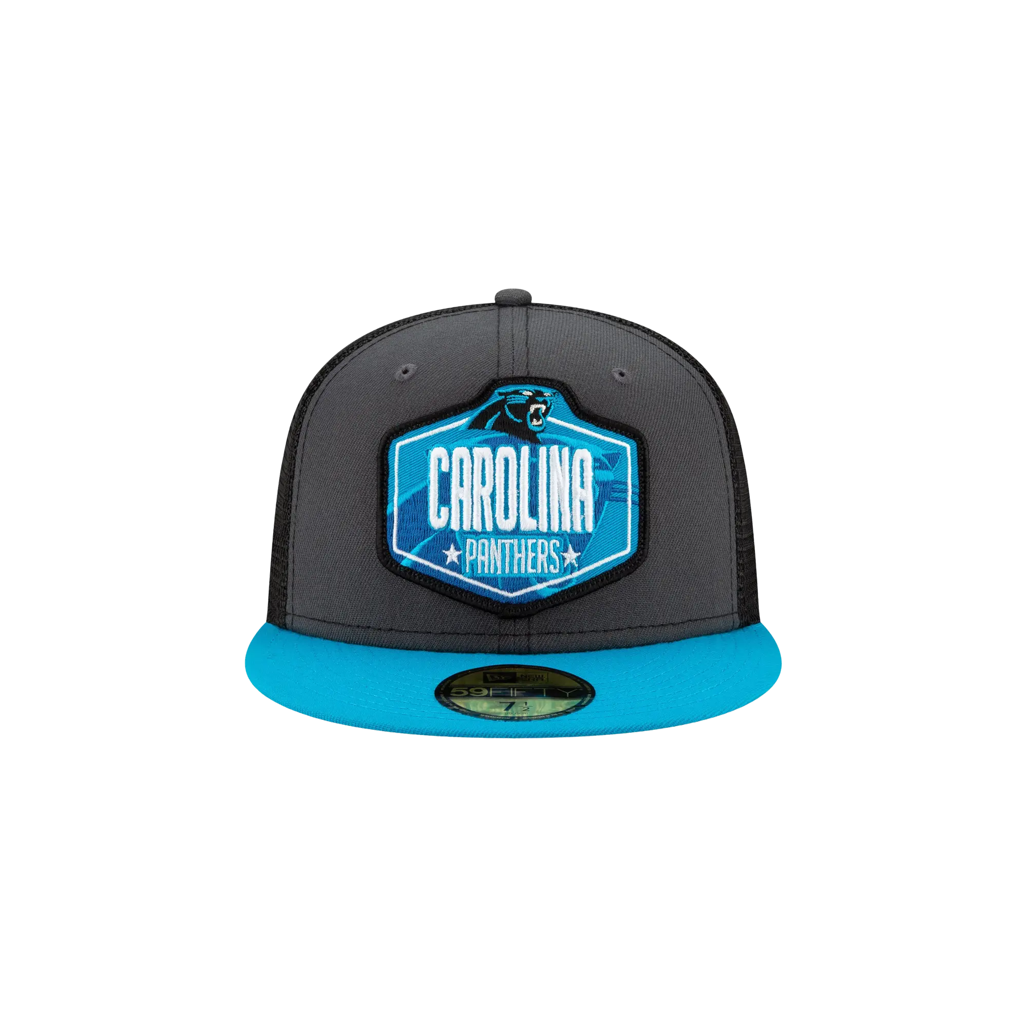 59FIFTY Carolina Panthers 2021 Draft Fitted Hat "Dark Grey / Black / Teal - Brim" NE781
