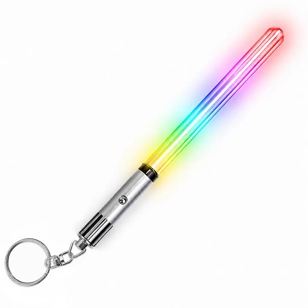 Mini Lightsaber Keychain Light Up LED Saber with 8 Color Modes Mini Lightsaber Keychain Light Up LED Saber with 8 Color Modes