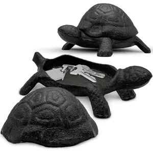 Cast Iron Turtle Key Hider - Outdoor Hidden Key Holder, Decorative Garden Statue, Secret Hiding Spot for Spare Keys, Discreet and Durable Hide-a-Key Solution, Ideal for Home, Yard, and Patio