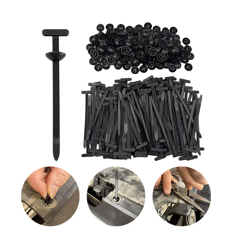Heavy-Duty Self-Locking Weatherproof Nylon Zip Ties (30/50 Pcs) with 1 Set Cable Tie Buckles, Glove-Box Size Car Organize Tool, Compact for On-the-Go Repairs, Ideal for DIY Projects (Endless Uses)