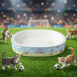 Cat toys do not shed paper scraps, oval cat scratching board provides ample space for play and sleep, anti slip pet cats provide advanced reinforced corrugated cardboard scratching board for playing with sleep and scratching anti-slip design