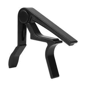 Premium Lightweight Aluminum Alloy Guitar Capo, Clip-On Type with Lightweight Grip, Clamp for 6-String Acoustic Guitar & Electric Guitars, Ukulele, Black