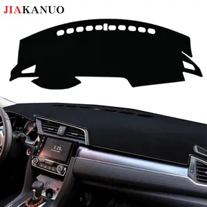 JIAKANUO Dash Cover Mat Fit for Honda Civic 10 or Civic Type-R (2017-2021),Dashboard Pad Carpe,Sunscreen, heat insulation, anti glare, reflective protection dashboard,All black dashboard protective pad