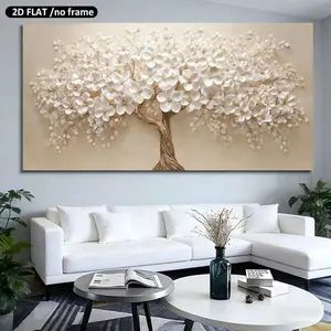 2D Flat, 1pc a Large 19.68in50cmX39.37in100cm UnFramed，Modern Home Decoration Canvas Art Prints Realistic Cherry Blossom Tree Poster Suitable for Living Rooms & Bedrooms 1PC Decorative Gifts for Walls Decor