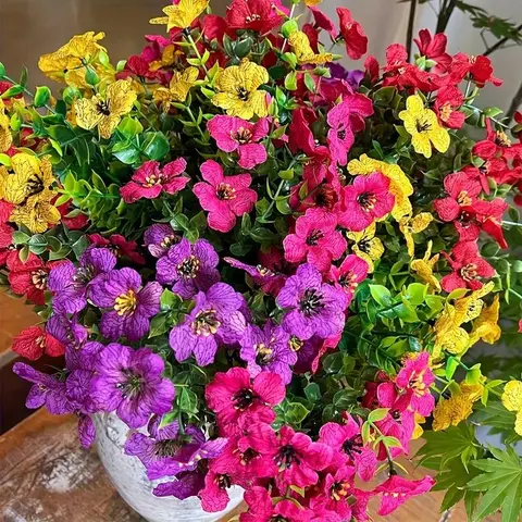 Artificial Flower, 12/ Faux Flower, Decorative Flower for Home Garden Yard Porch Balcony, Home Decor Supplies, Fruit