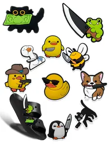 10 Piece Set Hot Selling Animal PVC Cartoon DIY Fun Shoe Charms, Shoe Decoration, Decorative Shoes Classic Sandals, Family Children Home Party Christmas Gift
