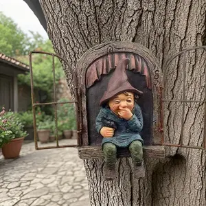 Christmas Gift Ornaments Garden Resin Crafts Dwarf Statue, Decorative Holiday Decoration, Perfect Xmas Present for Home & Outdoor Use