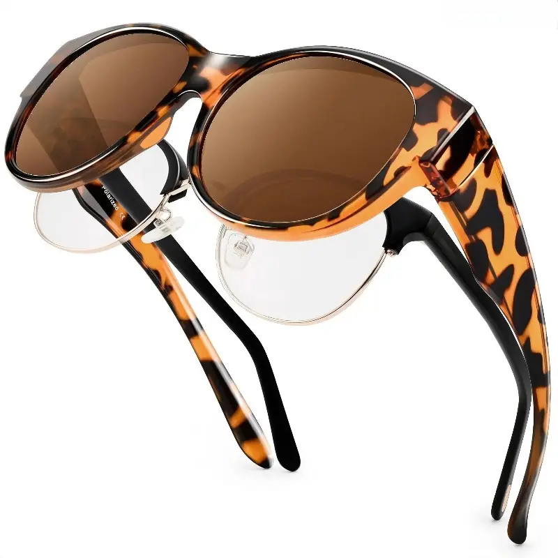 Trendy Styling Sunglasses (c1, c3, c4, c5) - Unisex Sports Eyewear with Wraparound/Over-the-Glass Fit, Adjustable Nylon Frame, Polarized UV400 Anti-Glare Lenses for Sun Protection, Statement Frame
