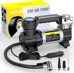 Nilight Portable Air Compressor Tire Inflator 12V Heavy Duty 120PSI Metal Tire Pump Double Cylinder Digital Tire Pressure Fast Inflate Auto Shutoff Tire Pump for Car SUV Vehicle Automotive dealsforyoudays