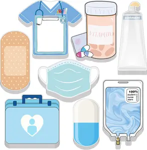 8 Pack Mini Funny Nurse Sticky Notes Nursing Student Essentials School Gifts Stationary Sticky Notes Booklet Self Stick Pads for Hospital School Supplies