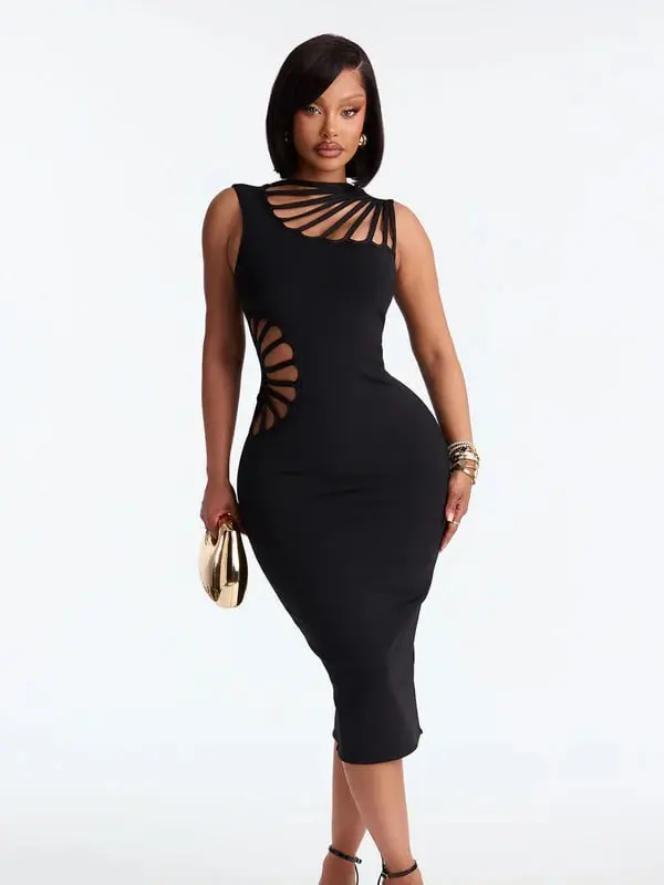 Club london midi black addmyric dress - TikTok Shop