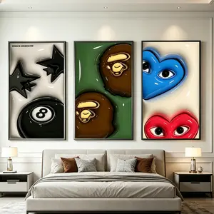 3-Piece Hypebeast Wall Art Set, Modern Urban Streetwear Posters, Framed Canvas Prints for Living Room, Bedroom, Office & Bathroom, Aesthetic Home Decor