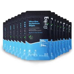 [Summer Launch Special] EQITG Towel for Hot Weather –Instant & Long-Lasting Cooling for Outdoor Performance, No Rinse Large Cooling Body Wipe, Must Have for Summer Travel, Cruise, Concert, Rave, Lake, Gardening & Daily Use，15 packs
