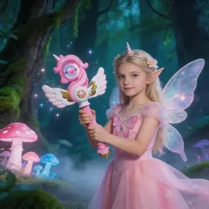 Fantasy light fairy wand with magical sound effects, fulfillinggirls' magical princess dreams.