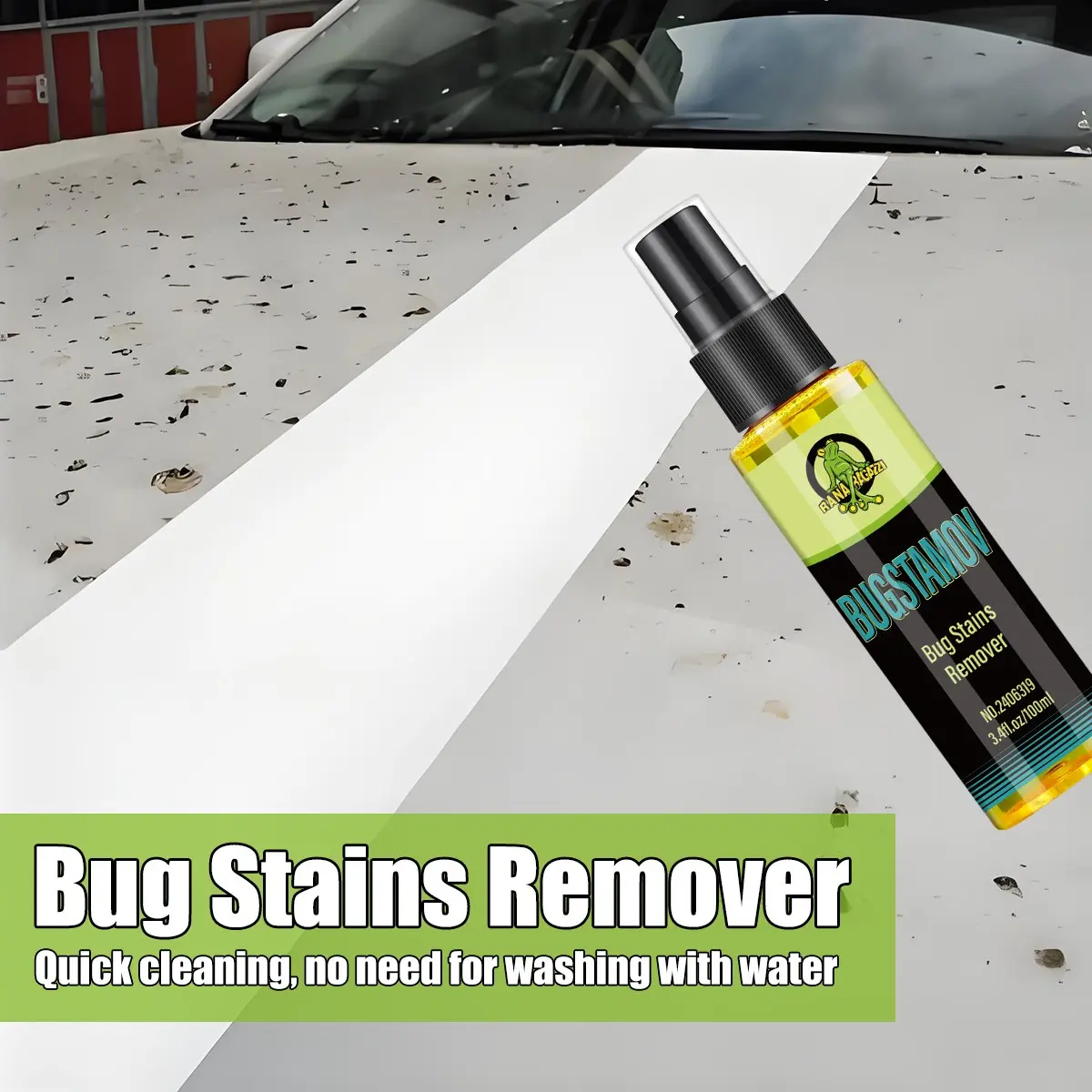 Bug Residue Cleaner Car Paint Wash Liquid, Stain Spot Remover, Bird Poop Cleaning Agent, Tree Gum Removal Solution, Car Cleaning Spray