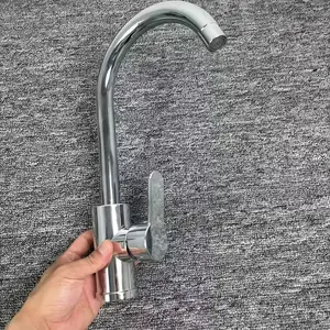 Stainless Steel 360° Rotating Faucet for Kitchen and Bathroom Sinks, Single Hole Design, Hot and Cold Water Controls, Brushed Finish