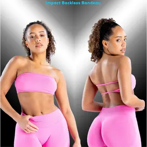 Df~ Impact Bandeau Bra – Seamless Strapless Sports Bra for Women
