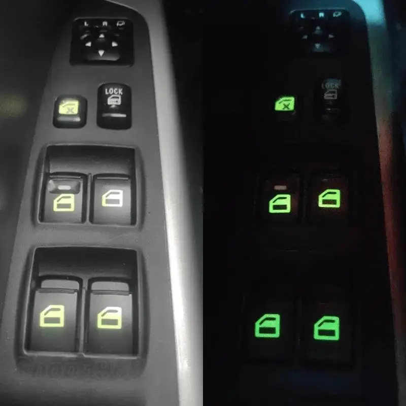 Luminous Car Button Stickers For Window Control, Versatile Luminous Car Window Lifting Switch Stickers, Fashionable Accessories For Car Interior Decor