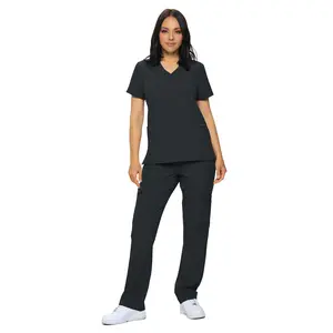 Monarch Uniforms Scrub Sets - Regular & Petite Stretchy Scrubs for Women - Set of Top & Pants