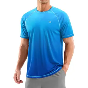 Men's Swim Shirts Rash Guard UPF 50+ Sun Protection Short Sleeve T-Shirts Workout Dry Fit Tee for Pool, Beach, Trip