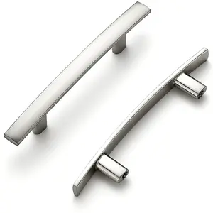 Ravinte Cabinet Handles Brushed Nickel Cabinet Pulls Kitchen Cabinet Handles,Curved Drawer Pulls with Arch Kitchen Cabinet Hardware