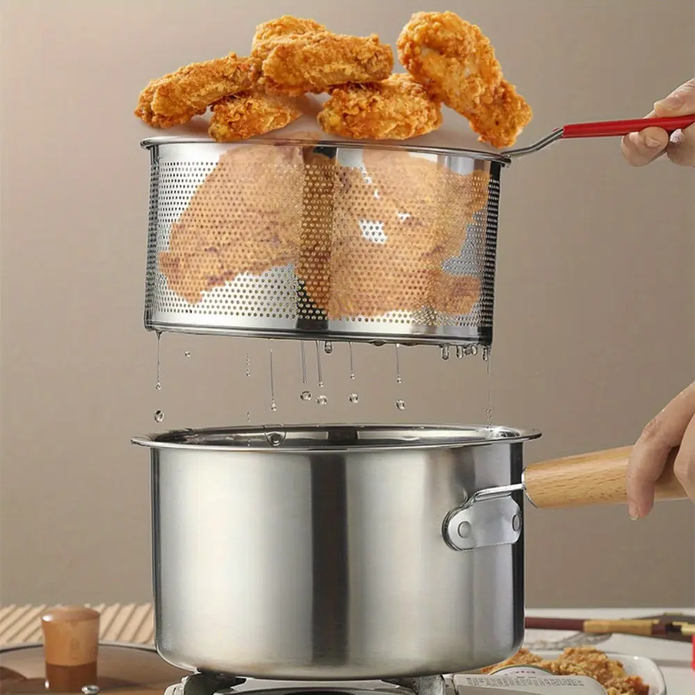Versatile Cookware Set Made of Stainless Steel, Featuring a Frying Basket And a Glass Lid - Includes Non-Stick Options, Deep Fryer, Noodle Pot, Ricotta Pot