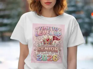 Senior 2026 Level Up Shirt 🎮💖 Class of 2026 Gamer Girl Tee