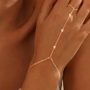 14K Gold Plated Link Bracelet for Women, Dainty Stackable Ring Chain Cuff Bangle, Women Adjustable Bracelets Jewelry