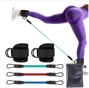 Ankle Resistance Bands for Home Gym Workouts - Set of 5 Ankle Resistance
