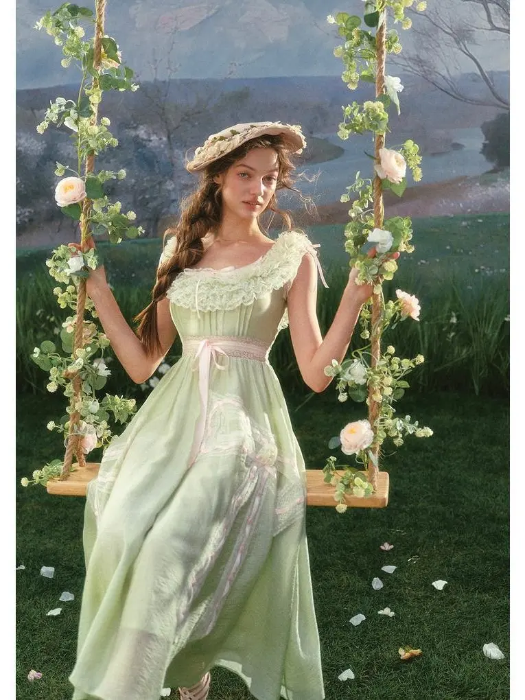 Green Kite Dress 2.0-Womenswear Daily Wear Dress