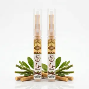 (Pack of 2) Sewak Al Mominin Natural Miswak Toothbrushes with 2 Premium Protective Holders - Travel Oral Care Kit, Daily Oral Cleaning Supplies