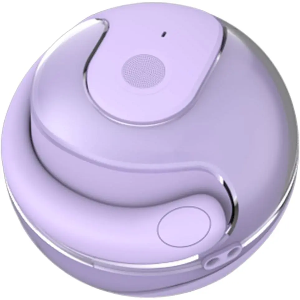Ball Shape Earhook TWS Gaming On Ear Earbuds Wireless Earphones - Low-Latency with Charging case  Over Ear Headphones TWS Headset Suitable for Gamers/Runners/Fitters/Sport -Purple