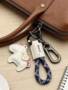 Handmade Horsehair Cartoon Style Couple Bracelet Keychain, Cute Fashion Jewelry Gift, Perfect for Her or Him, Unique Present Idea