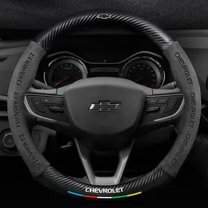 3D Car Carbon Fiber leather Steering Wheel Non-slip Cover Protective For Chevrolet Cruze Sonic Silverado Trax Camaro Captiva Equinox Trailblazer