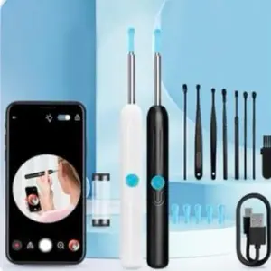 Wireless Earwax Removal Kit - 1 Box Earwax Cleaner with Camera & Accessories, Waterproof Endoscope for Home & Travel, Ideal for Christmas Gift ear wax remover