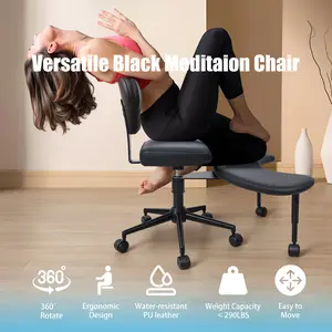 ADHD Desk Chair, ADHD Chair for Adults, Cross Legged Office Chair with Wheels, Criss Cross Desk Chair with Lumbar Support and Height Adjustable