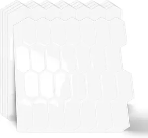 Long Hexagon Peel and Stick Tiles Backsplash,10 Sheets  Self Adhesive Wall Tile  Splash 12 x 12 Inch for Kitchen,Bathroom (White)