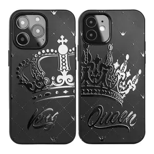 King and Queen Couple Phone Case For iPhone 17 Air 16 15 14 13 12 11 Plus Pro Max Samsung Galaxy - Matching Cover Cute Anniversary Valentine's Day