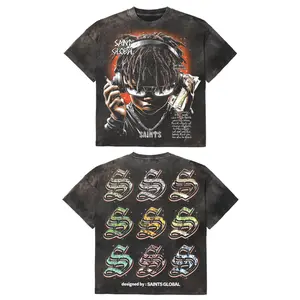 Vintage Graphic"SAINTS. BABY BOY" Tops Tshirt streetwear, Y2K style  Casual Cotton Classic Crewneck DesignTees