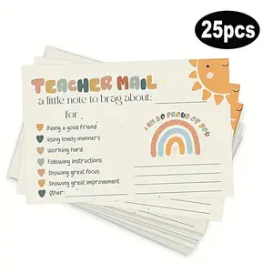 Teacher Motivational Card, 25pcs/set Positive Behavior Encouragement Card, Stationery and Supplies for Home School Office