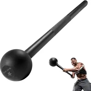 Yes4All Steel Mace Bell for Strength Training - 15LB Diamond-Knurled Handle for Grip Strength & Total Body Workout for Women & Men